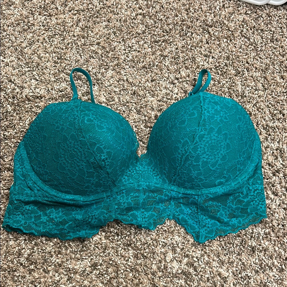 Lace Underwire Bra in Teal